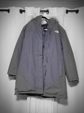 The North Face Faux Fur Hooded Parka - Dark Gray